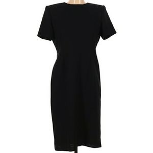 Leslie Fay Little Black Sheath Short Sleeve Dress